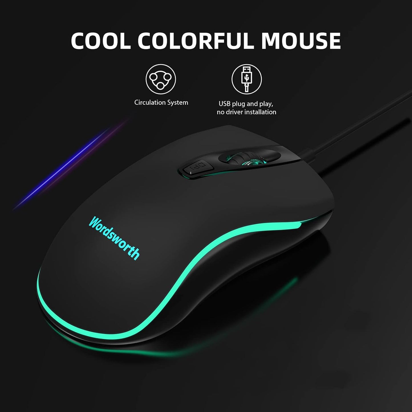 KEYBOARD & MOUSE SET WIRED WORDSWORTH – Comfortable & Durable