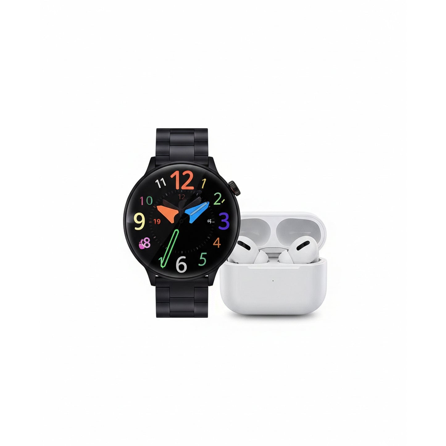Smart Watch Q18 7 in 1 Set with AirPods – Complete Lifestyle Combo