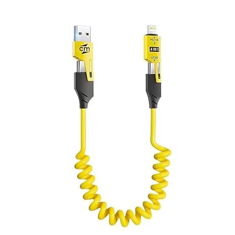 4IN1 27W / 65W Spring Charging Cable – Fast & Universal Multi-Device Charging