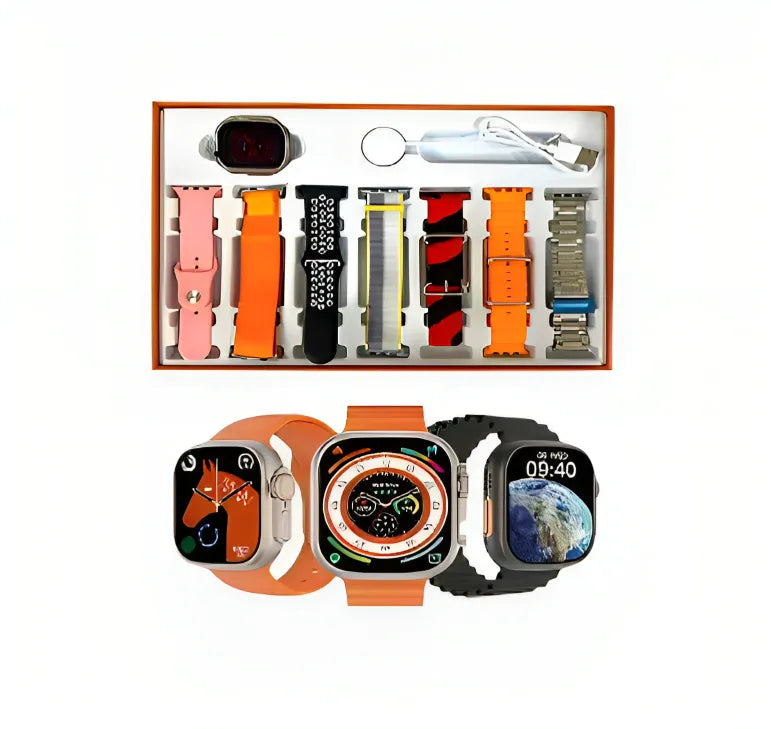 Smart Watch 7in1 with Premium Metal Strap – All-in-One Combo