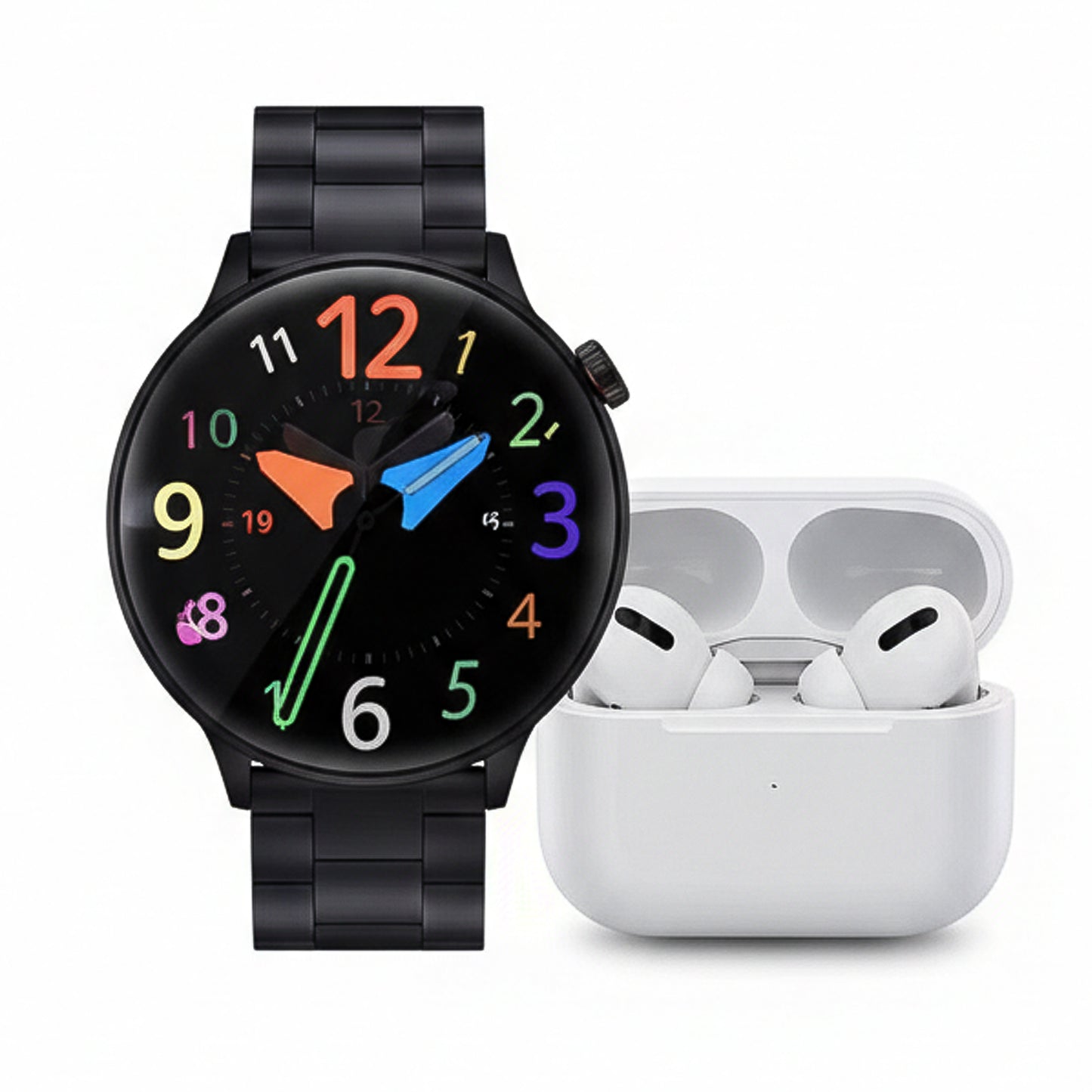 Smart Watch Q18 7 in 1 Set with AirPods – Complete Lifestyle Combo