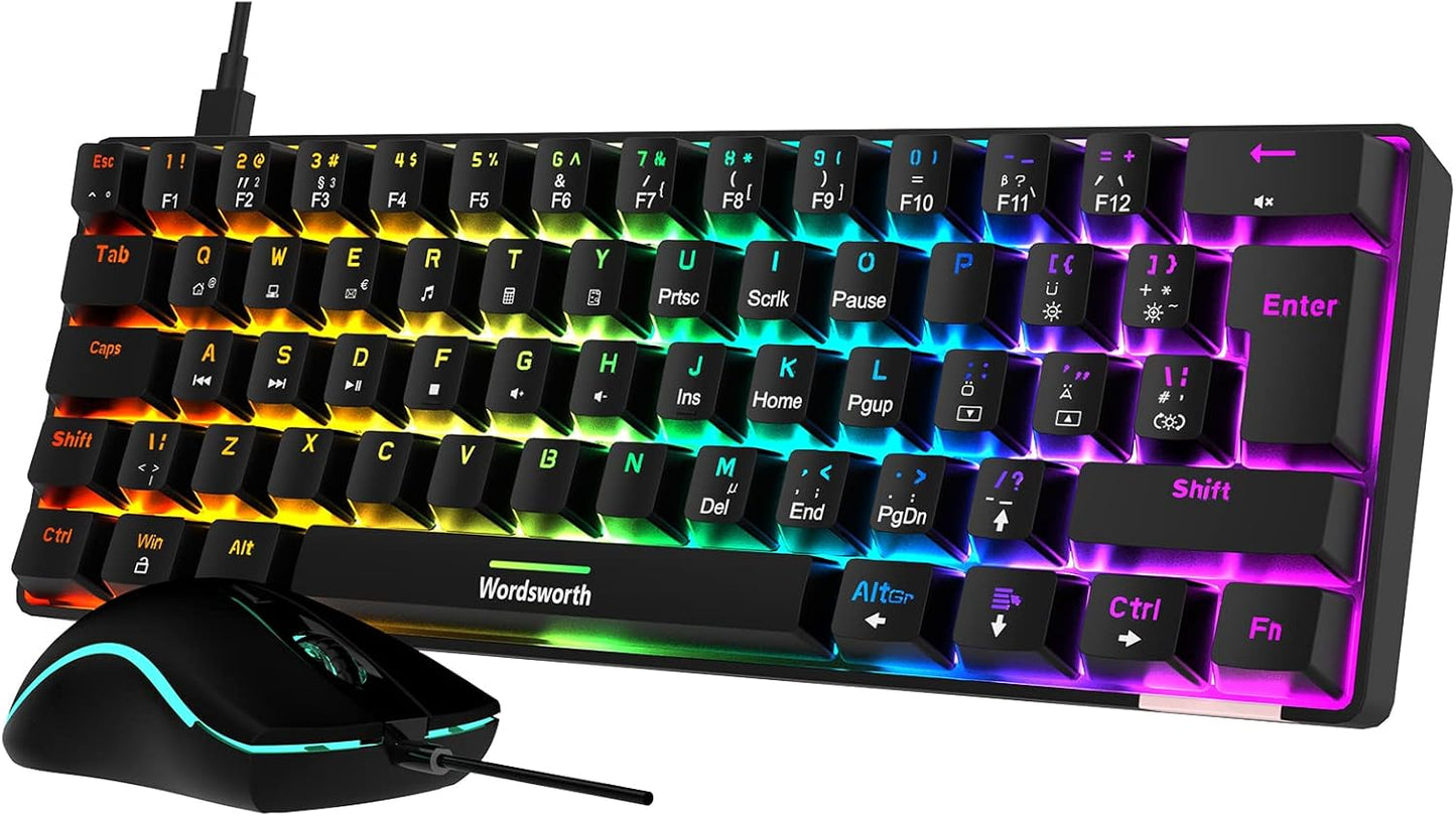 KEYBOARD & MOUSE SET WIRED WORDSWORTH – Comfortable & Durable