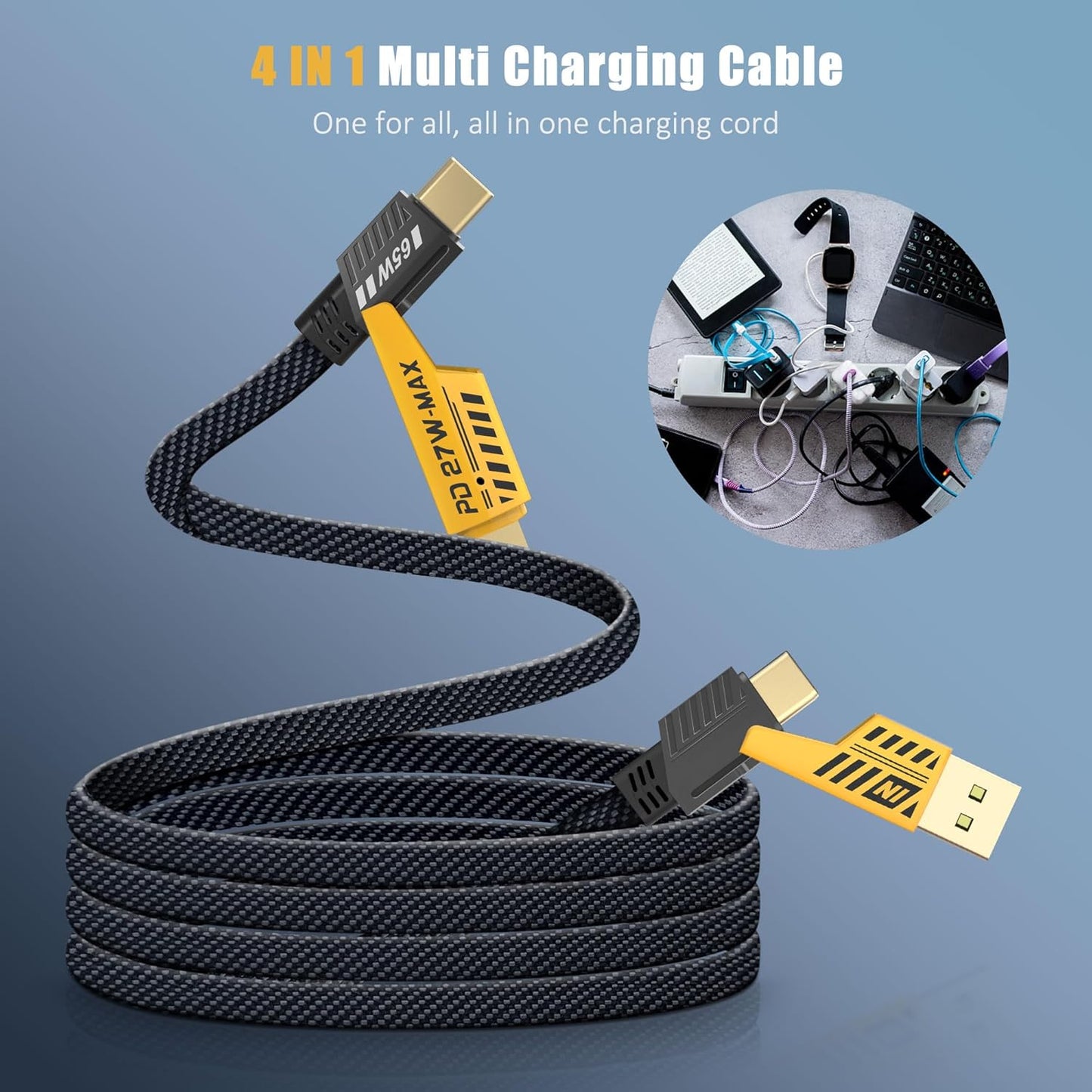 4IN1 PD27W Max Charging Cable Loose – Fast & Multi-Device Charging