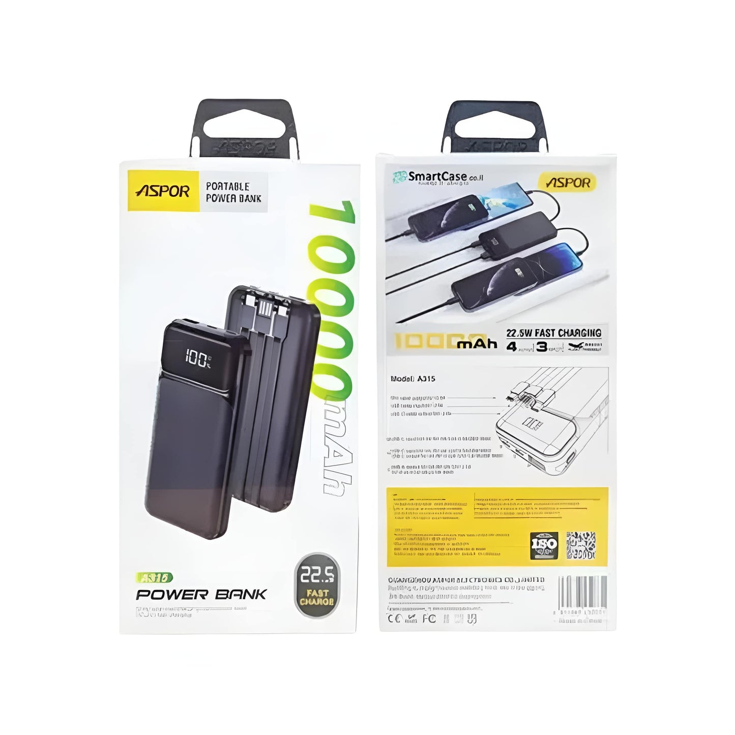 ASPOR A315 Power Bank 10000mAh – Fast Charging Portable Power Bank