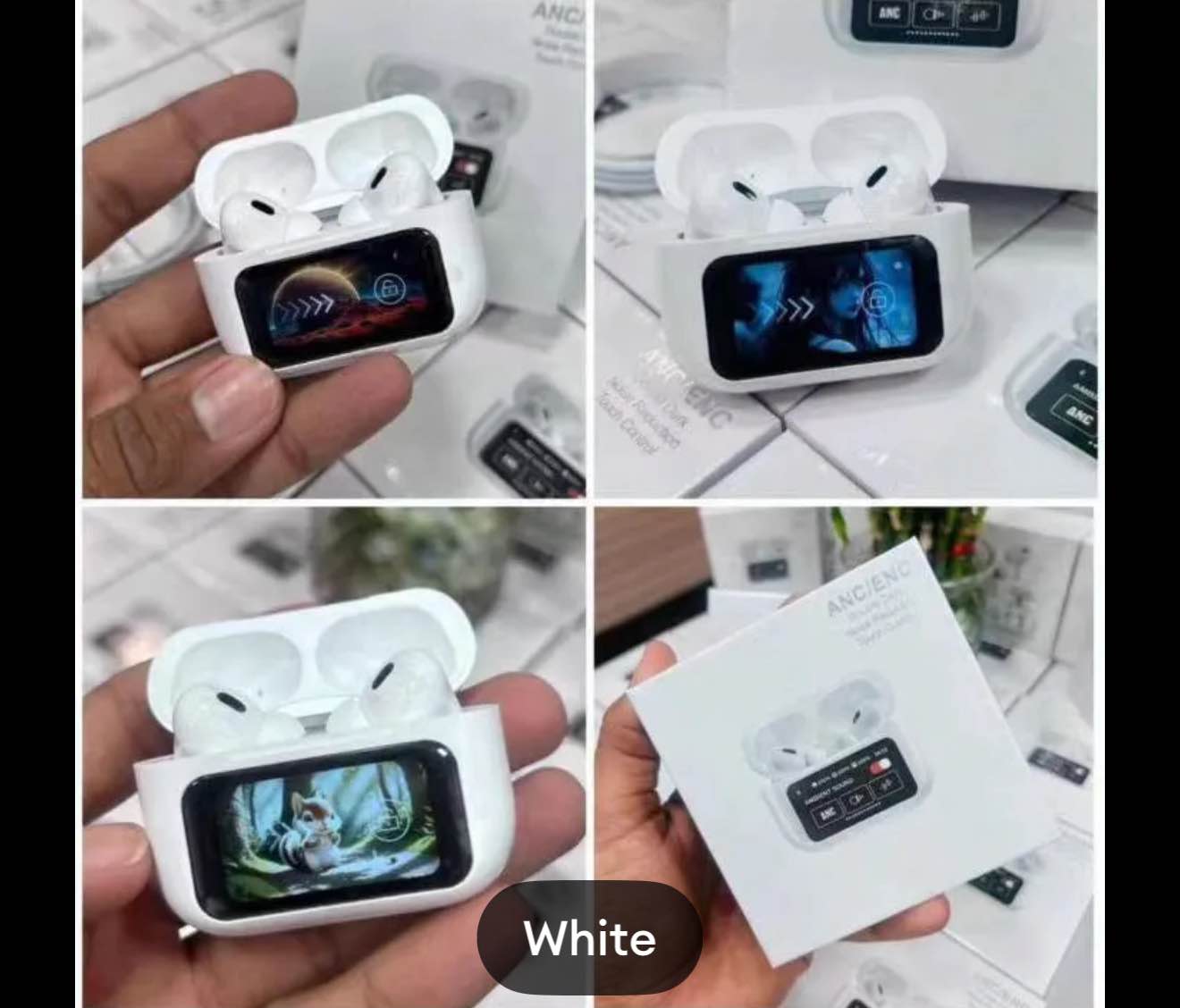 AirPods A9 Pro ANC – Wireless Earbuds with Active Noise Cancellation (White)