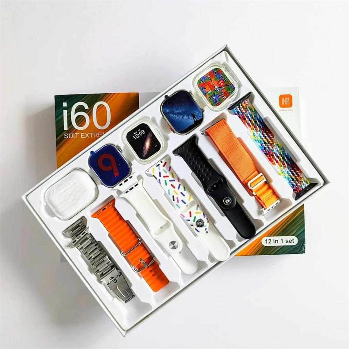 Smart Watch I60 Suit Extreme – 2 Smart Watches + Wireless Earbuds (AirPods Combo Set)