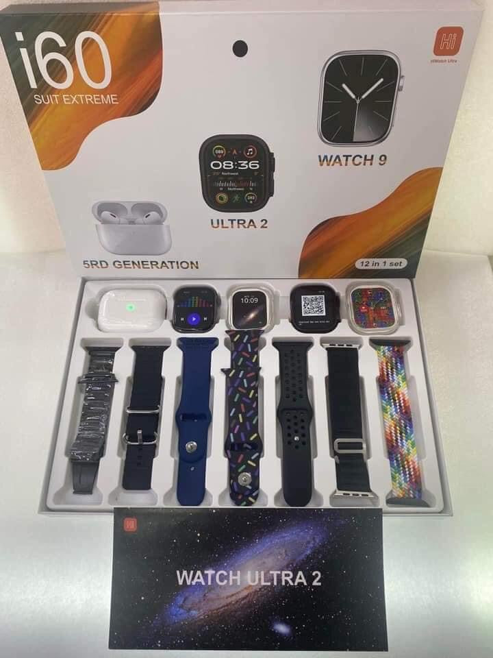 Smart Watch I60 Suit Extreme – 2 Smart Watches + Wireless Earbuds (AirPods Combo Set)