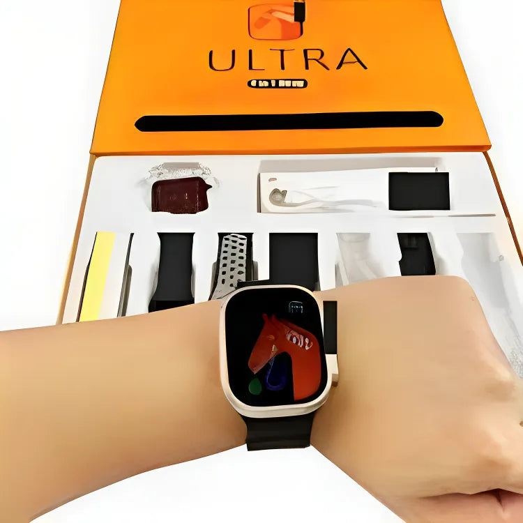 Smart Watch 7in1 with Premium Metal Strap – All-in-One Combo
