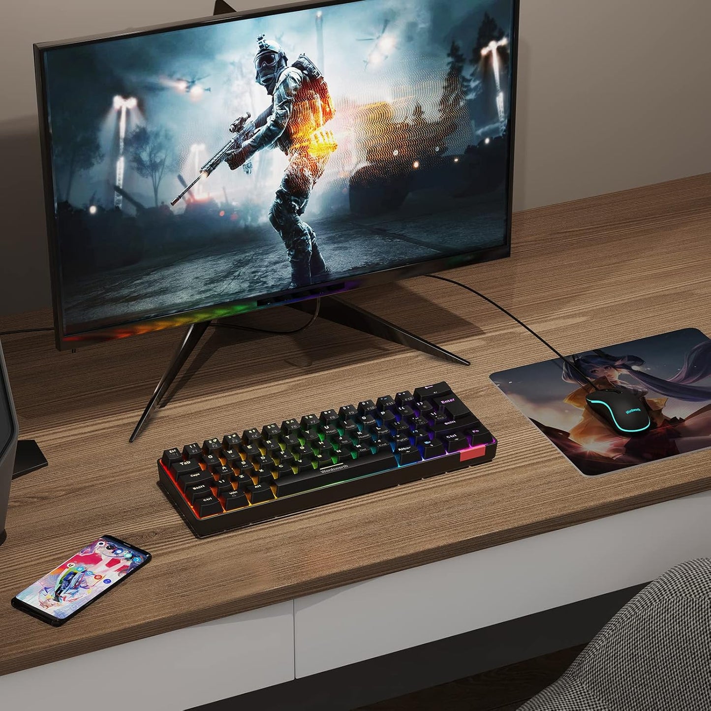 KEYBOARD & MOUSE SET WIRED WORDSWORTH – Comfortable & Durable