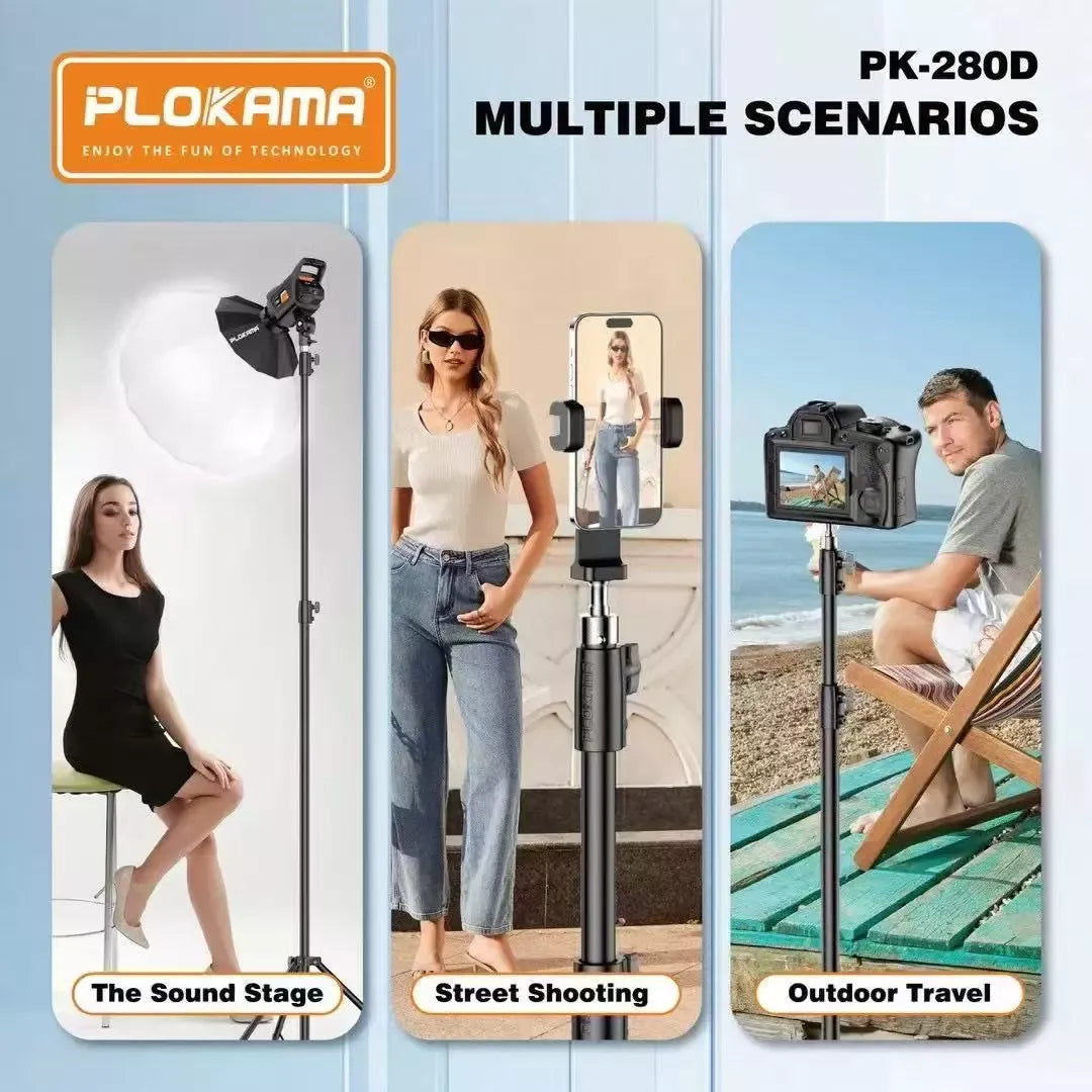Plokama Professional Tripod – Model PK280D Adjustable Camera & Mobile Stand