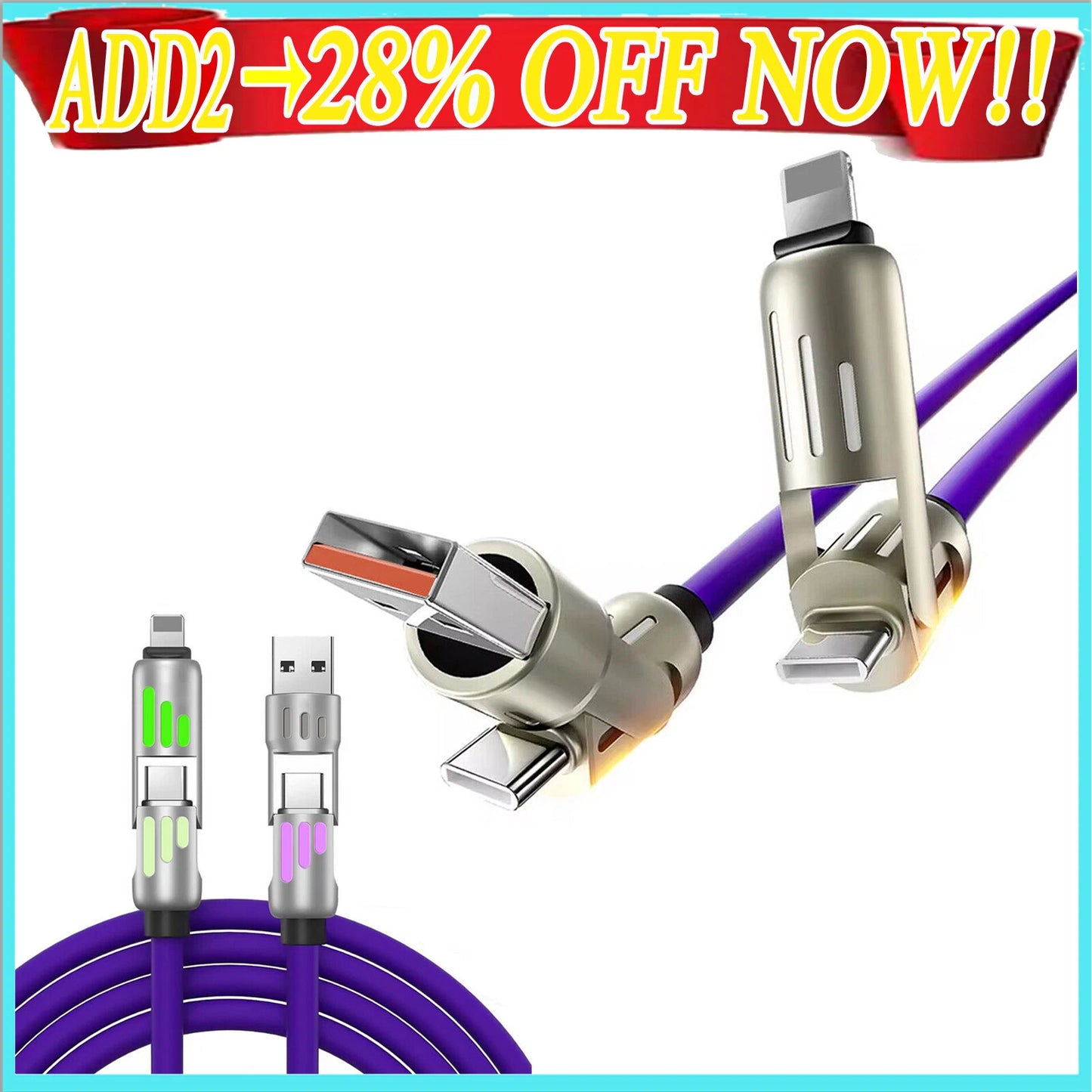 4IN1 Data Cable K102 – Fast Charging & Multi-Device Connectivity