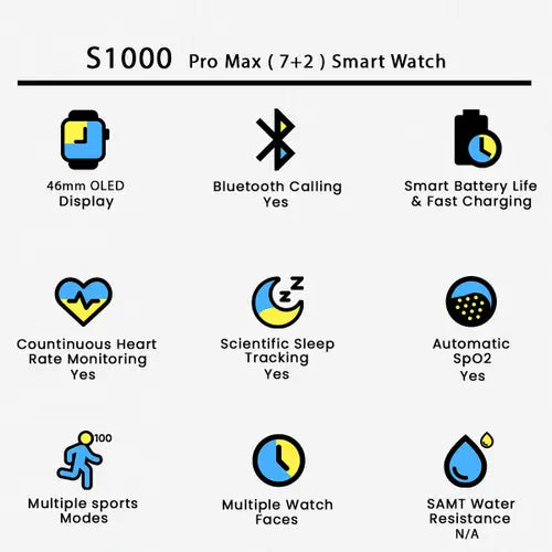 Smart Watch S1000 Pro Max with AirPods – Premium Combo