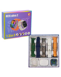 Smart Watch M26 with Wireless Earbuds – Fitness, Style & Entertainment Combo