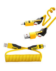 4IN1 27W / 65W Spring Charging Cable – Fast & Universal Multi-Device Charging