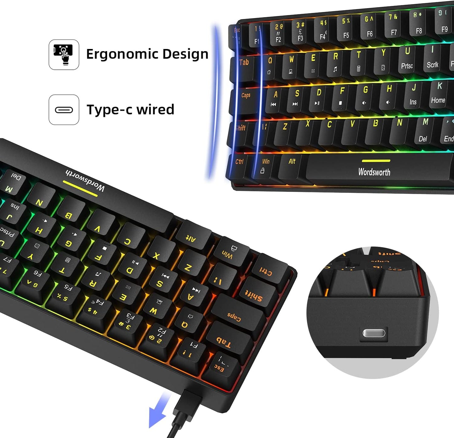 KEYBOARD & MOUSE SET WIRED WORDSWORTH – Comfortable & Durable