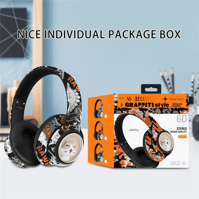 Headphone BT AKZ36 – Wireless Bluetooth Headphones with Deep Bass & Modern Design