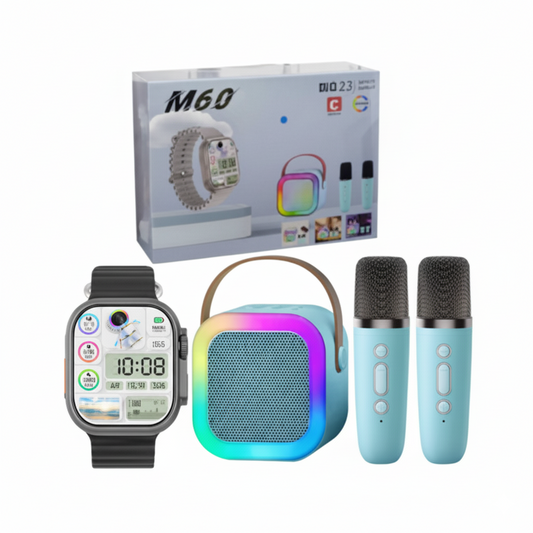 Smart Watch M60 with K12 Bluetooth Speaker – Fitness Tracker Combo Set