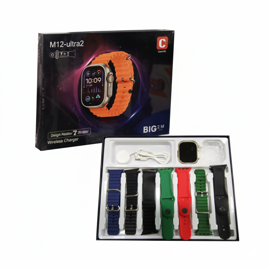 Smart Watch M12 Ultra 2 – Bluetooth Calling Fitness & Health Tracker with HD Display