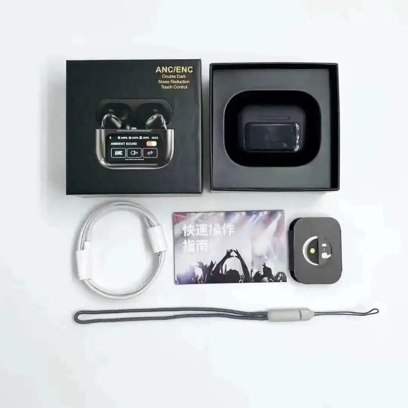 AirPods A9 Pro ANC – Wireless Earbuds with Active Noise Cancellation (Black)