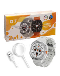 Smart Watch Q7 2 in 1 – Dual-Function Bluetooth Smartwatch with Health & Fitness Tracking